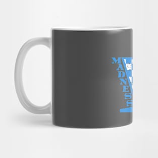 Madness Vintage Checkerboard Blue & White Mug